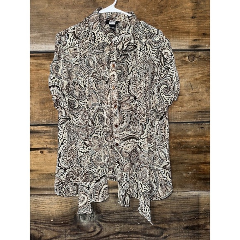 Studio 1940‎ Blouse Button up with scarf size XL